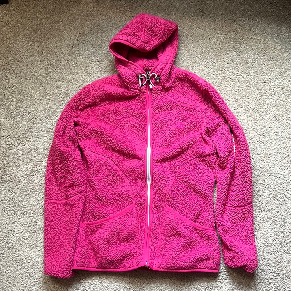 NorthFace M Fleece Zippered Jacket with Hood Pink